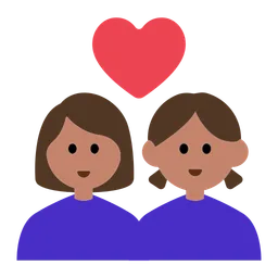 Couple with Heart: Woman, Woman, Medium Skin Tone — Toss Face