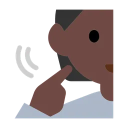 청각 장애인: 어두운 피부 톤 — Toss Face