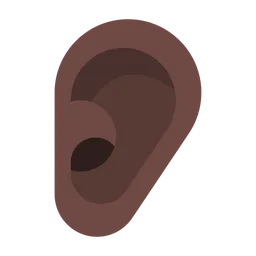 Ear: Dark Skin Tone — Toss Face