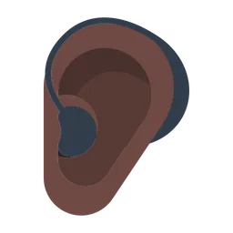 Ear with Hearing Aid: Dark Skin Tone — Toss Face