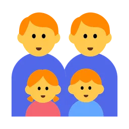 Family: Man, Man, Girl, Boy — Toss Face