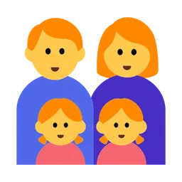 Family: Man, Woman, Girl, Girl — Toss Face