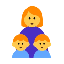 Family: Woman, Boy, Boy — Toss Face
