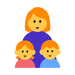 Family: Woman, Girl, Boy — Toss Face