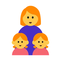 Family: Woman, Girl, Girl — Toss Face