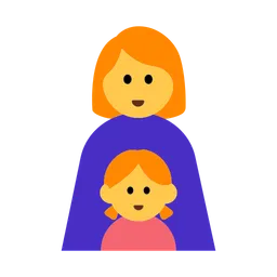 Family: Woman, Girl — Toss Face