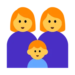 Family: Woman, Woman, Boy — Toss Face