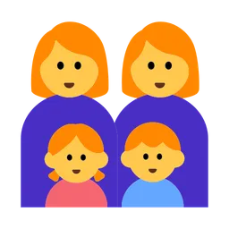 Family: Woman, Woman, Girl, Boy — Toss Face