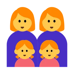 Family: Woman, Woman, Girl, Girl — Toss Face