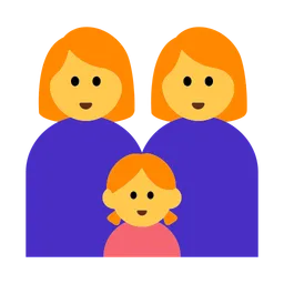 Family: Woman, Woman, Girl — Toss Face