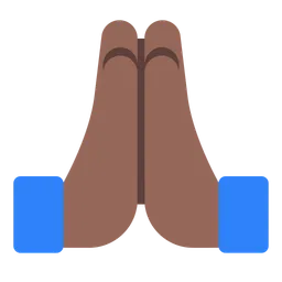 Folded Hands: Medium-Dark Skin Tone — Toss Face