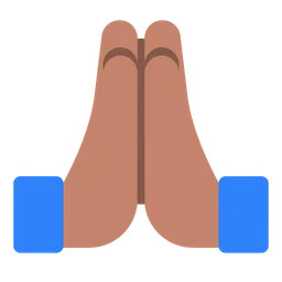 Folded Hands: Medium Skin Tone — Toss Face