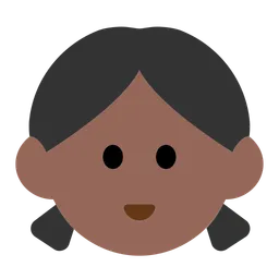 Girl: Medium-Dark Skin Tone — Toss Face