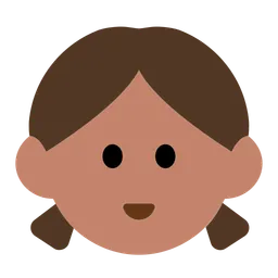 Girl: Medium Skin Tone — Toss Face