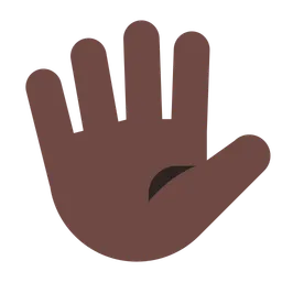 Hand with Fingers Splayed: Dark Skin Tone — Toss Face