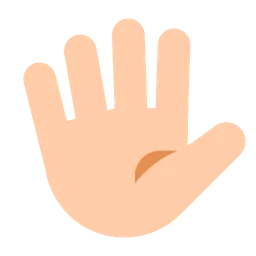 Hand with Fingers Splayed: Light Skin Tone — Toss Face