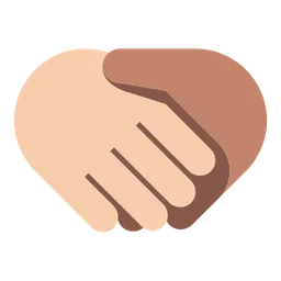 Handshake: Light Skin Tone, Medium Skin Tone — Toss Face