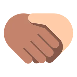 Handshake: Medium Skin Tone, Light Skin Tone — Toss Face