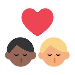 Kiss: Man, Man, Medium-Dark Skin Tone, Medium-Light Skin Tone — Toss Face
