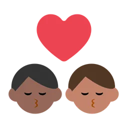 Kiss: Man, Man, Medium-Dark Skin Tone, Medium Skin Tone — Toss Face