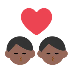 Kiss: Man, Man, Medium-Dark Skin Tone — Toss Face