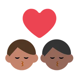 Kiss: Man, Man, Medium Skin Tone, Medium-Dark Skin Tone — Toss Face