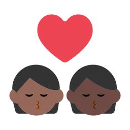 Kiss: Person, Person, Medium-Dark Skin Tone, Dark Skin Tone — Toss Face