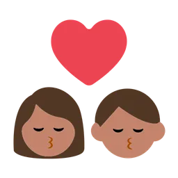 Kiss: Woman, Man, Medium Skin Tone — Toss Face