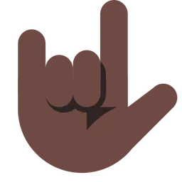 Love-You Gesture: Dark Skin Tone — Toss Face