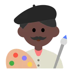 Man Artist: Dark Skin Tone — Toss Face