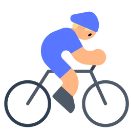 Man Biking: Medium-Light Skin Tone — Toss Face