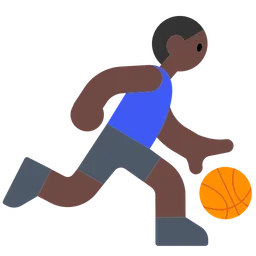 Man Bouncing Ball: Dark Skin Tone — Toss Face
