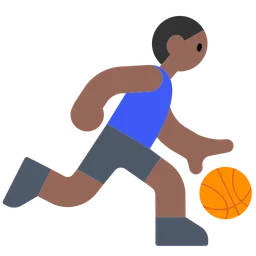 Man Bouncing Ball: Medium-Dark Skin Tone — Toss Face