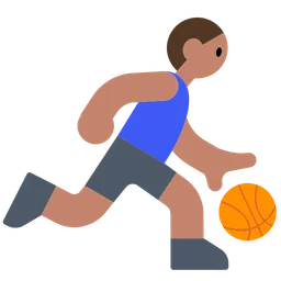 Man Bouncing Ball: Medium Skin Tone — Toss Face
