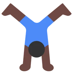 Man Cartwheeling: Dark Skin Tone — Toss Face