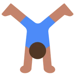 Man Cartwheeling: Medium Skin Tone — Toss Face
