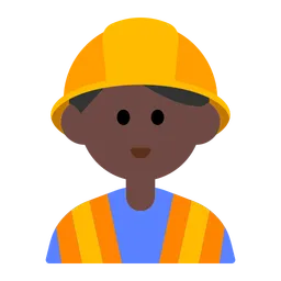 Man Construction Worker: Dark Skin Tone — Toss Face