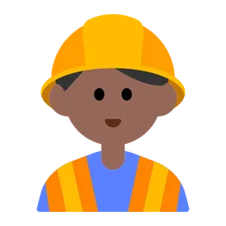 Man Construction Worker: Medium-Dark Skin Tone — Toss Face