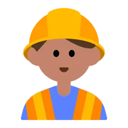 Man Construction Worker: Medium Skin Tone — Toss Face