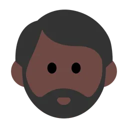 Man: Dark Skin Tone, Beard — Toss Face