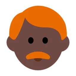 Man: Dark Skin Tone, Red Hair — Toss Face