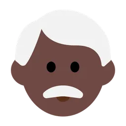 Man: Dark Skin Tone, White Hair — Toss Face