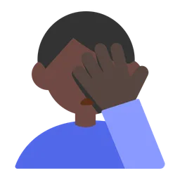 Man Facepalming: Dark Skin Tone — Toss Face
