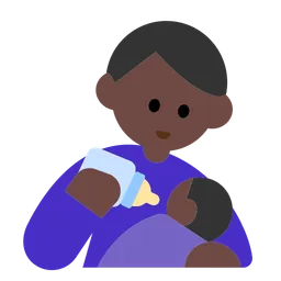 Man Feeding Baby: Dark Skin Tone — Toss Face