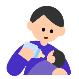 Man Feeding Baby: Light Skin Tone — Toss Face