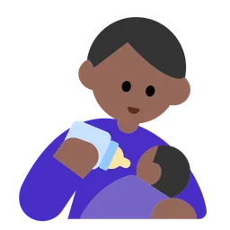 Man Feeding Baby: Medium-Dark Skin Tone — Toss Face
