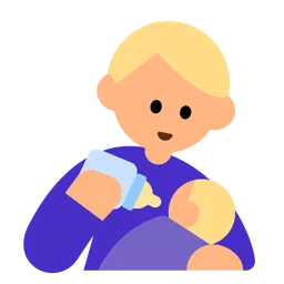 Man Feeding Baby: Medium-Light Skin Tone — Toss Face