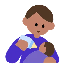 Man Feeding Baby: Medium Skin Tone — Toss Face