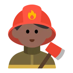 Man Firefighter: Medium-Dark Skin Tone — Toss Face
