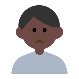 Man Frowning: Dark Skin Tone — Toss Face